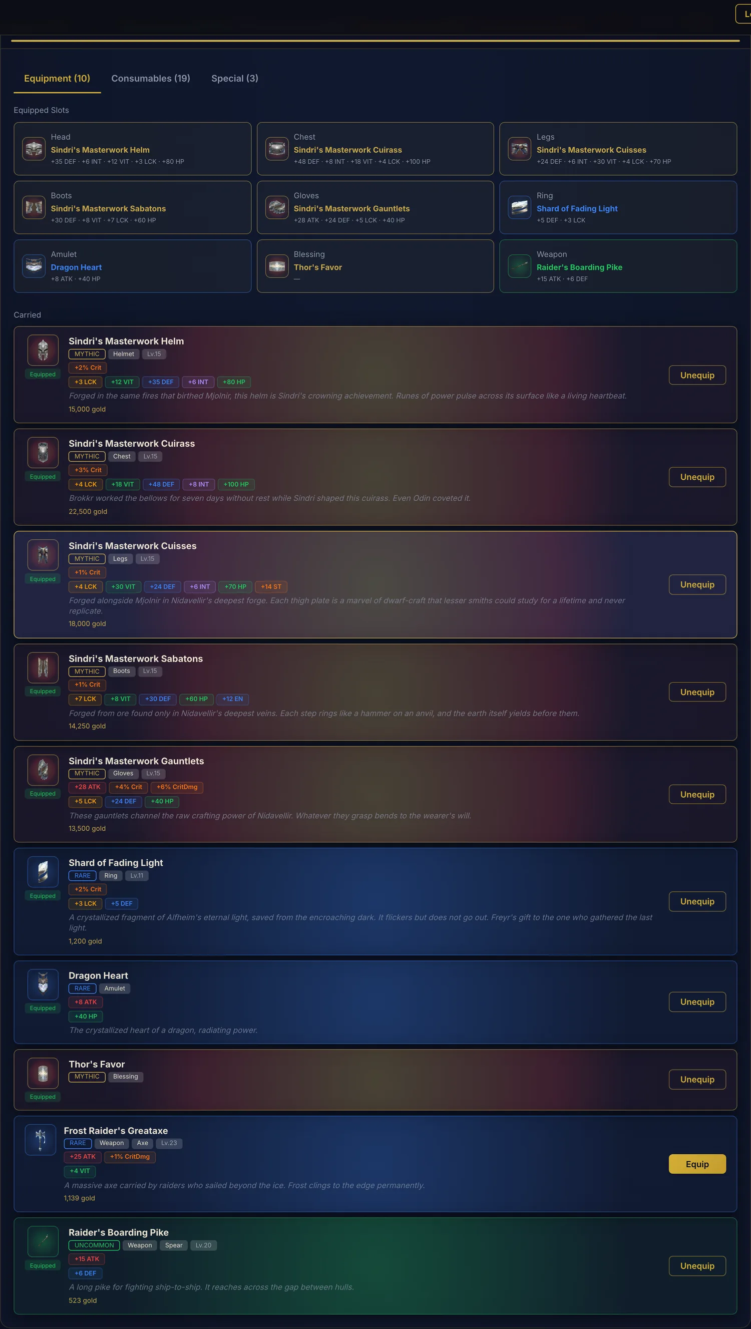 Nine slots and a spellbook